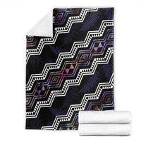 Personalised Taniko Aotearoa Mix Paua Shell Blanket Niho Taniwha Lilac Glitter LT01 - Polynesian Pride