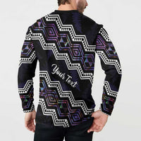 Personalised Taniko Aotearoa Mix Paua Shell Button Sweatshirt Niho Taniwha Lilac Glitter LT01 - Polynesian Pride