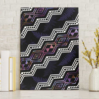Personalised Taniko Aotearoa Mix Paua Shell Canvas Wall Art Niho Taniwha Lilac Glitter LT01 Without Frame Purple - Polynesian Pride