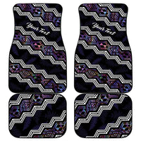 Personalised Taniko Aotearoa Mix Paua Shell Car Mats Niho Taniwha Lilac Glitter LT01 - Polynesian Pride