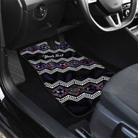 Personalised Taniko Aotearoa Mix Paua Shell Car Mats Niho Taniwha Lilac Glitter LT01 - Polynesian Pride