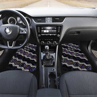 Personalised Taniko Aotearoa Mix Paua Shell Car Mats Niho Taniwha Lilac Glitter LT01 Set 2pcs - Front Purple - Polynesian Pride