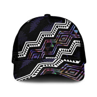 Taniko Aotearoa Mix Paua Shell Mesh Trucker Cap Niho Taniwha Lilac Glitter - Polynesian Pride