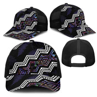 Taniko Aotearoa Mix Paua Shell Mesh Trucker Cap Niho Taniwha Lilac Glitter LT01 - Polynesian Pride