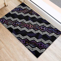 Personalised Taniko Aotearoa Mix Paua Shell Rubber Doormat Niho Taniwha Lilac Glitter LT01 - Polynesian Pride