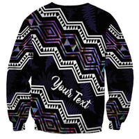 Personalised Taniko Aotearoa Mix Paua Shell Sweatshirt Niho Taniwha Lilac Glitter LT01 - Polynesian Pride
