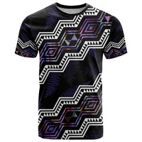 Personalised Taniko Aotearoa Mix Paua Shell T Shirt Niho Taniwha Lilac Glitter