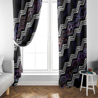 Personalised Taniko Aotearoa Mix Paua Shell Window Curtain Niho Taniwha Lilac Glitter LT01 - Polynesian Pride