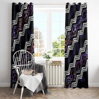 Personalised Taniko Aotearoa Mix Paua Shell Window Curtain Niho Taniwha Lilac Glitter LT01 - Polynesian Pride