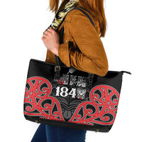 Toitu Te Tiriti 1840 Aotearoa Leather Tote Bag Stand Together Stand Stronger LT01 Black - Polynesian Pride