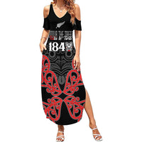 Toitu Te Tiriti 1840 Aotearoa Summer Maxi Dress Stand Together Stand Stronger LT01 Women Black - Polynesian Pride