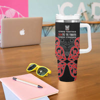 Toitu Te Tiriti 1840 Aotearoa Tumbler With Handle Stand Together Stand Stronger LT01 - Polynesian Pride