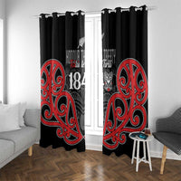 Toitu Te Tiriti 1840 Aotearoa Window Curtain Stand Together Stand Stronger LT01 With Grommets Black - Polynesian Pride
