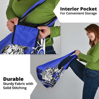 Polynesian Valentine Grocery Bag Couple Floral Unique Blue Version LT01 - Polynesian Pride