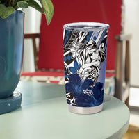 Polynesian Valentine Tumbler Cup Couple Floral Unique Blue Version LT01 - Polynesian Pride