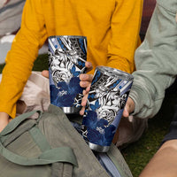 Polynesian Valentine Tumbler Cup Couple Floral Unique Blue Version LT01 - Polynesian Pride