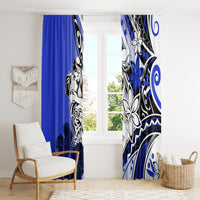 Polynesian Valentine Window Curtain Couple Floral Unique Blue Version LT01 - Polynesian Pride