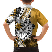 Polynesian Valentine Hawaiian Shirt Couple Floral Unique Gold Version LT01 - Polynesian Pride