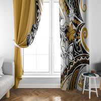Polynesian Valentine Window Curtain Couple Floral Unique Gold Version LT01 - Polynesian Pride