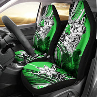 Polynesian Valentine Car Seat Cover Couple Floral Unique Green Version LT01 - Polynesian Pride