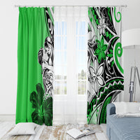 Polynesian Valentine Window Curtain Couple Floral Unique Green Version LT01 - Polynesian Pride