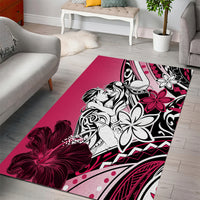 Polynesian Valentine Area Rug Couple Floral Unique Pink Version LT01 - Polynesian Pride