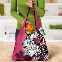 Polynesian Valentine Grocery Bag Couple Floral Unique Pink Version LT01 - Polynesian Pride
