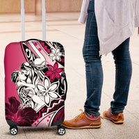Polynesian Valentine Luggage Cover Couple Floral Unique Pink Version LT01 Pink - Polynesian Pride