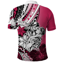 Polynesian Valentine Polo Shirt Couple Floral Unique Pink Version LT01 - Polynesian Pride