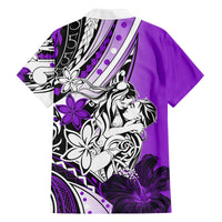 Polynesian Valentine Family Matching Tank Maxi Dress and Hawaiian Shirt Couple Floral Unique Purple Version LT01 - Polynesian Pride