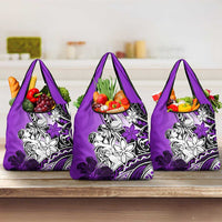 Polynesian Valentine Grocery Bag Couple Floral Unique Purple Version LT01 3-pack One Size Purple - Polynesian Pride