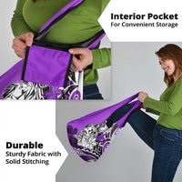 Polynesian Valentine Grocery Bag Couple Floral Unique Purple Version LT01 - Polynesian Pride