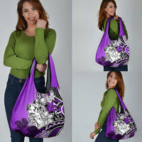Polynesian Valentine Grocery Bag Couple Floral Unique Purple Version LT01 - Polynesian Pride