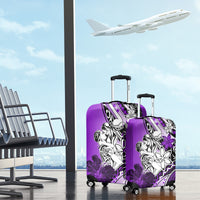 Polynesian Valentine Luggage Cover Couple Floral Unique Purple Version LT01 - Polynesian Pride