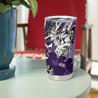 Polynesian Valentine Tumbler Cup Couple Floral Unique Purple Version LT01 - Polynesian Pride