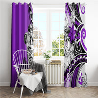 Polynesian Valentine Window Curtain Couple Floral Unique Purple Version LT01 - Polynesian Pride