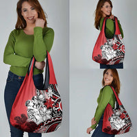 Polynesian Valentine Grocery Bag Couple Floral Unique Red Version LT01 - Polynesian Pride