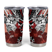 Polynesian Valentine Tumbler Cup Couple Floral Unique Red Version LT01 Red - Polynesian Pride