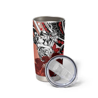 Polynesian Valentine Tumbler Cup Couple Floral Unique Red Version LT01 - Polynesian Pride