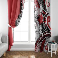 Polynesian Valentine Window Curtain Couple Floral Unique Red Version LT01 - Polynesian Pride