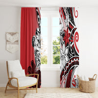 Polynesian Valentine Window Curtain Couple Floral Unique Red Version LT01 - Polynesian Pride