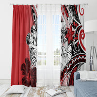 Polynesian Valentine Window Curtain Couple Floral Unique Red Version LT01 - Polynesian Pride
