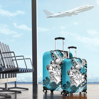 Polynesian Valentine Luggage Cover Couple Floral Unique Sky Blue Version LT01 - Polynesian Pride