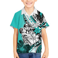 Polynesian Valentine Hawaiian Shirt Couple Floral Unique Turquoise Version LT01 - Polynesian Pride