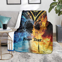 Personalised Polynesian Heart In Fire And Water Blanket Romantic Elements LT01 - Polynesian Pride