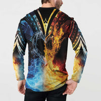 Personalised Polynesian Heart In Fire And Water Button Sweatshirt Romantic Elements LT01 - Polynesian Pride