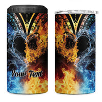 Personalised Polynesian Heart In Fire And Water 4 in 1 Can Cooler Tumbler Romantic Elements LT01 One Size: 16 oz Colorful - Polynesian Pride