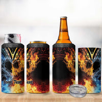 Personalised Polynesian Heart In Fire And Water 4 in 1 Can Cooler Tumbler Romantic Elements LT01 - Polynesian Pride