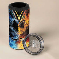 Personalised Polynesian Heart In Fire And Water 4 in 1 Can Cooler Tumbler Romantic Elements LT01 - Polynesian Pride