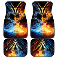 Personalised Polynesian Heart In Fire And Water Car Mats Romantic Elements LT01 - Polynesian Pride